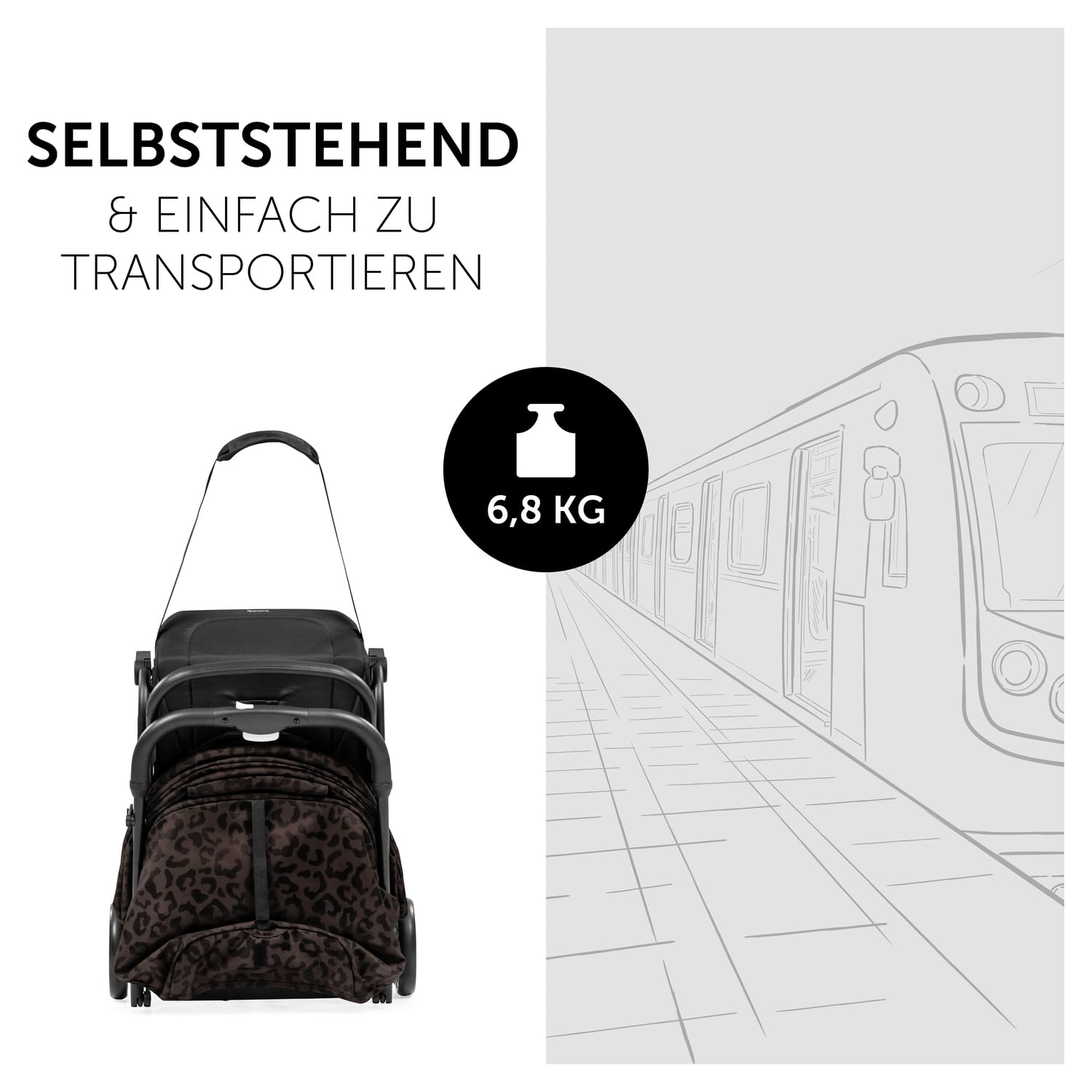 Hauck Travel N Care Dark Olive Kinderwagen – Leichter Reise Buggy für Kinder ab Geburt bis 22 kg mit Liegefunktion, kompakt und UPF 50+