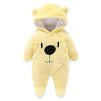 Baby Overall Winter Mit Kapuze Schneeanzug Flanell Strampler Spieler Spielanzug Mit Füße Karikatur Jumpsuit Kleidung 0-3 Monate