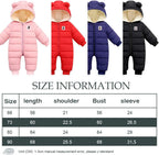 LSERVER Neugeborener Strampler Baby mit Kapuze Fleecever Dickter Jungen Schneeanzug Mädchen Warmer Daunen Overall Kinder Niedliche Winter Anzüge, Schwarz, 80 / 9-12 Monate
