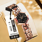 Damen Achteckige Quartz Uhr - Wasserdicht, Schlicht & Elegant