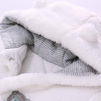 Baby Winter Schneeanzug Baby Strampler, Junge und Mädchen Einteiliger Anzug mit Kapuze, Kleinkind Oberbekleidung Schneeanzug Set Dick und Warm,Blau 3-6 Monate