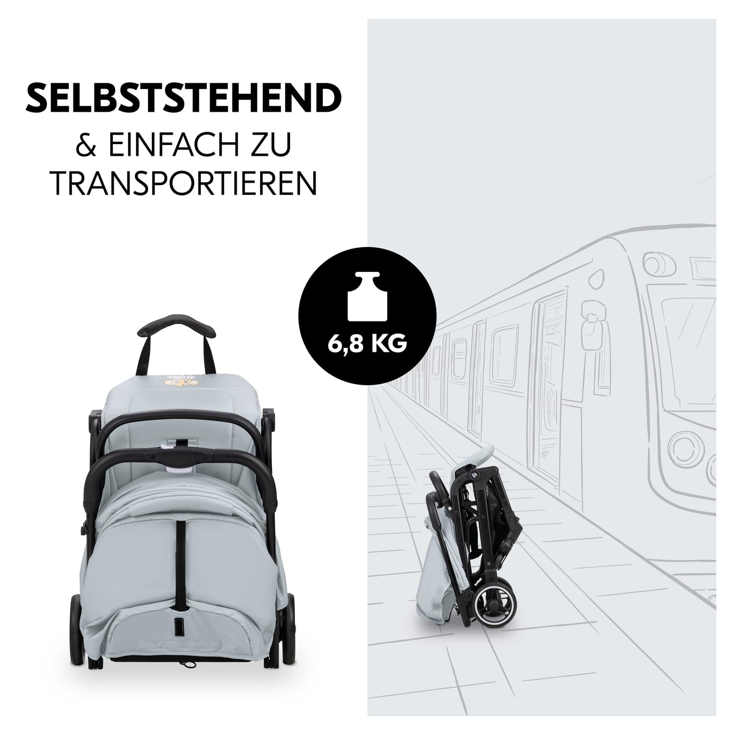 Hauck Travel N Care Dark Olive Kinderwagen – Leichter Reise Buggy für Kinder ab Geburt bis 22 kg mit Liegefunktion, kompakt und UPF 50+