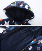 Baby Winter Overall Mit Kapuze Schneeanzüge mit Handschuhen und Füßlinge Mädchen Jungen Warm Kleidungsset