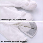Baby Winter Schneeanzug Baby Strampler, Junge und Mädchen Einteiliger Anzug mit Kapuze, Kleinkind Oberbekleidung Schneeanzug Set Dick und Warm,Blau 3-6 Monate