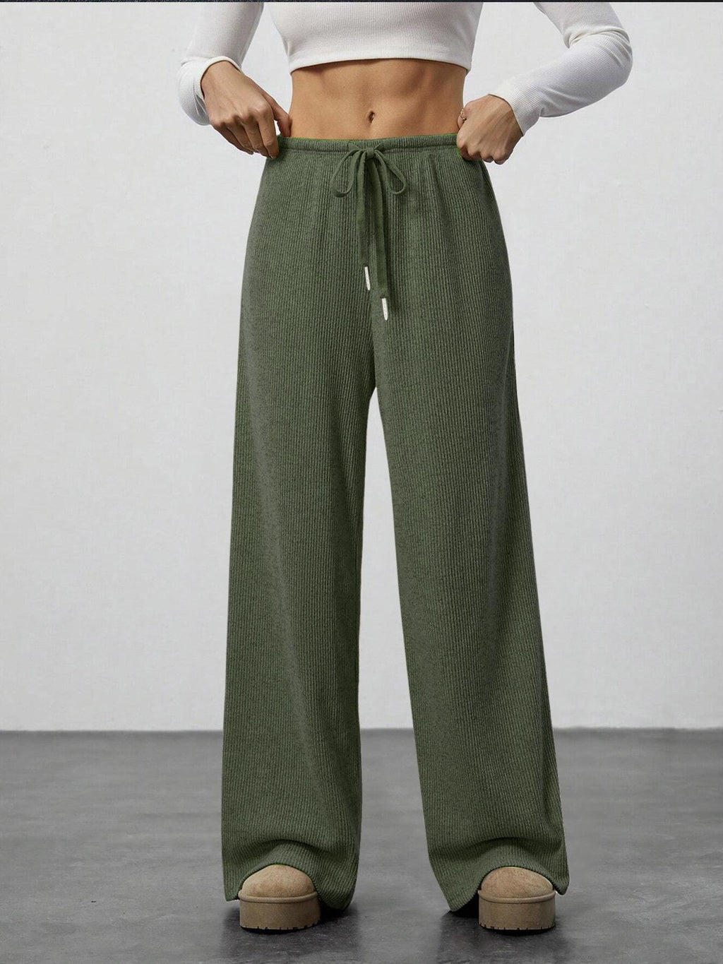 Damen einfarbige lässige gerade Hose