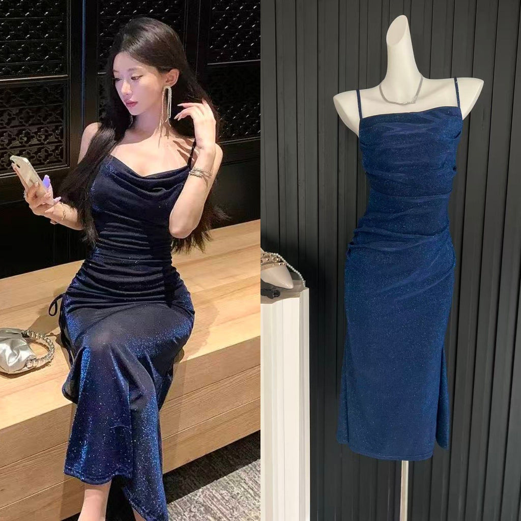 Robe Décolleté Plongeant Chic Intellectuel Nouveauté Printemps