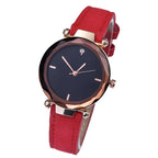 Modische Paare Wassertropfen-geschliffene Diamant-mattierte Lederarmband Quarz Rhombus Uhr für Damen