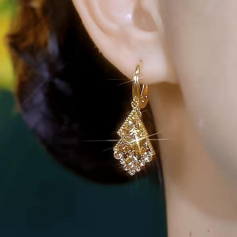 Minimalistische, doppellagige Rhombus-Ohrringe