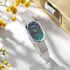 Sunlifex Oval Gold Weizenkorn Uhr - Kleines Zifferblatt, Damen