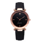 Modische Paare Wassertropfen-geschliffene Diamant-mattierte Lederarmband Quarz Rhombus Uhr für Damen