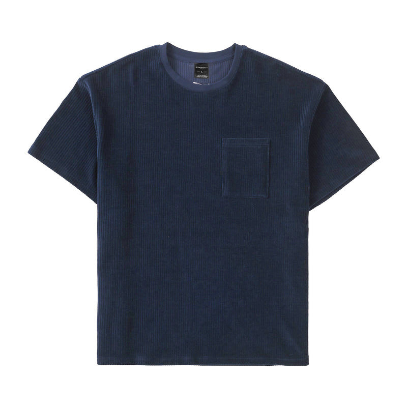 Sports Men's Round Neck Corduroy Casual T-shirt