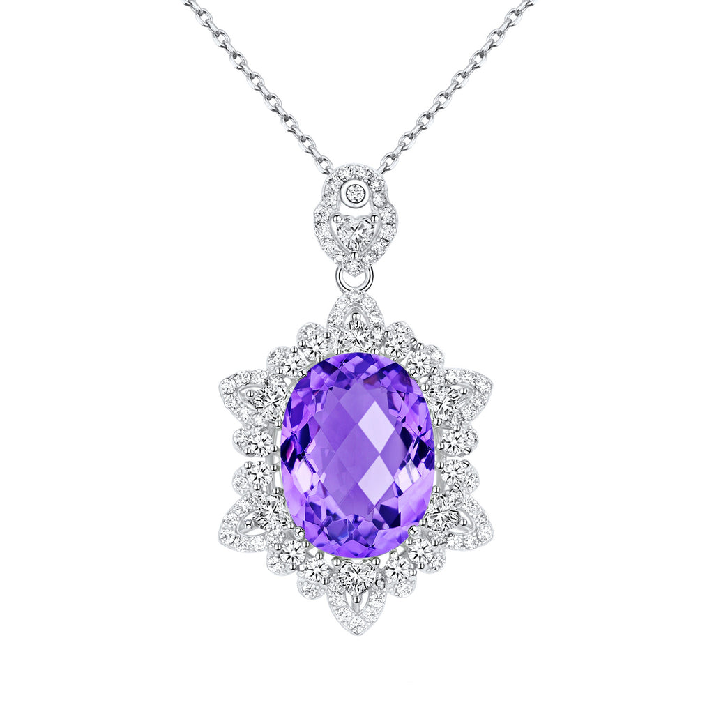 Collier améthyste naturelle femme argent 925
