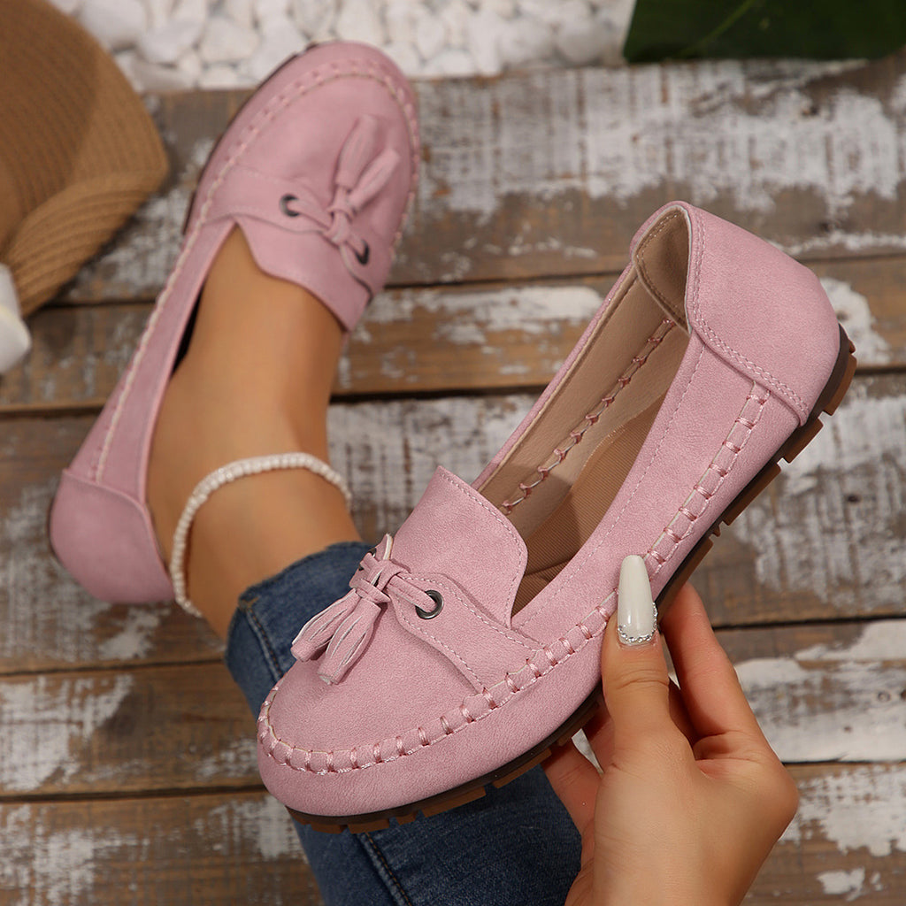 Mocassins pour femmes à bout rond, à la mode, antidérapants, souples et confortables