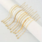Goldene Perlen- und Zirkonia-Armband-Set für Damen – 2 Stück