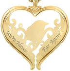 Charm We're Never Far Apart Herz Flügel Anhänger Goldfarben plattiert Roter Emaille Vögel Spatz Anhänger Halskette Damen Schmuck Kolye