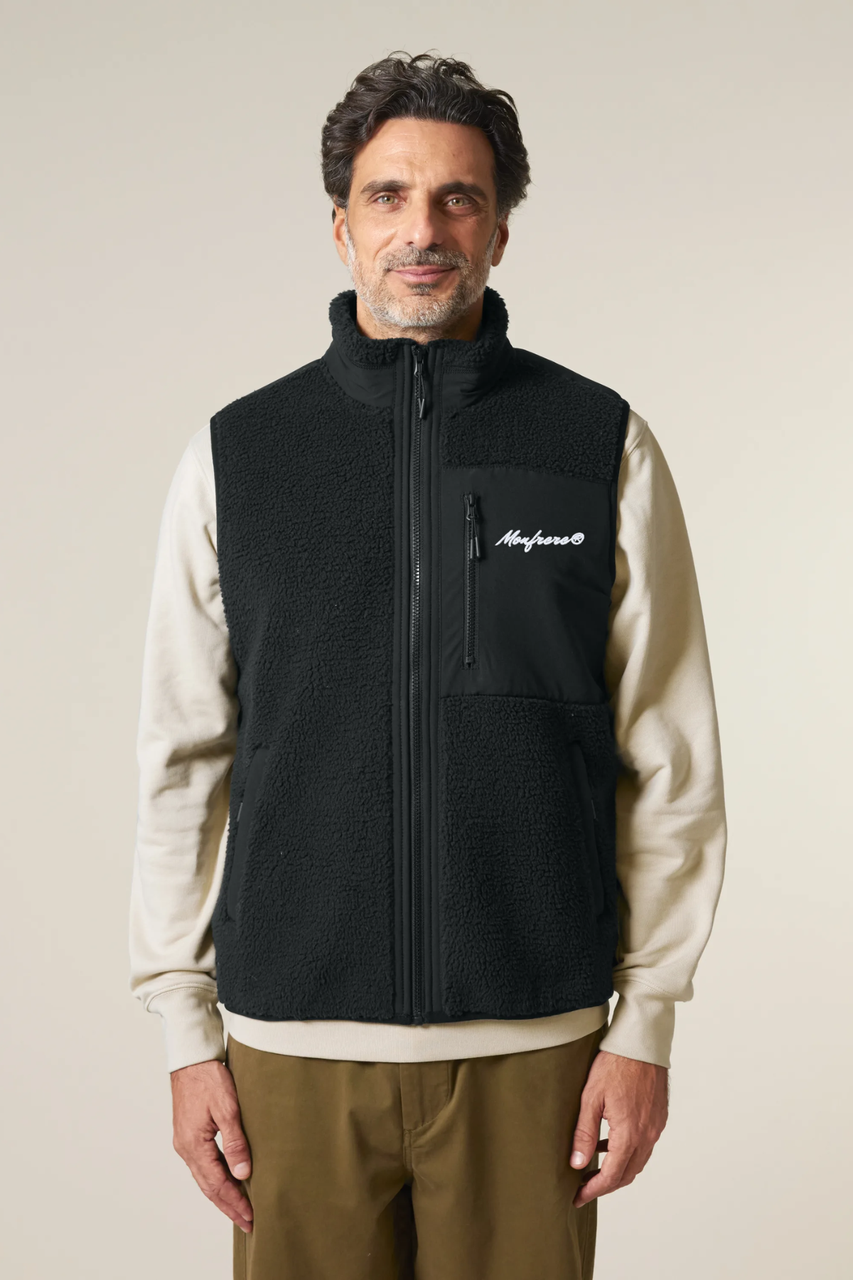 White Label Stick Unisex-ärmellose Sherpa-Jacke
