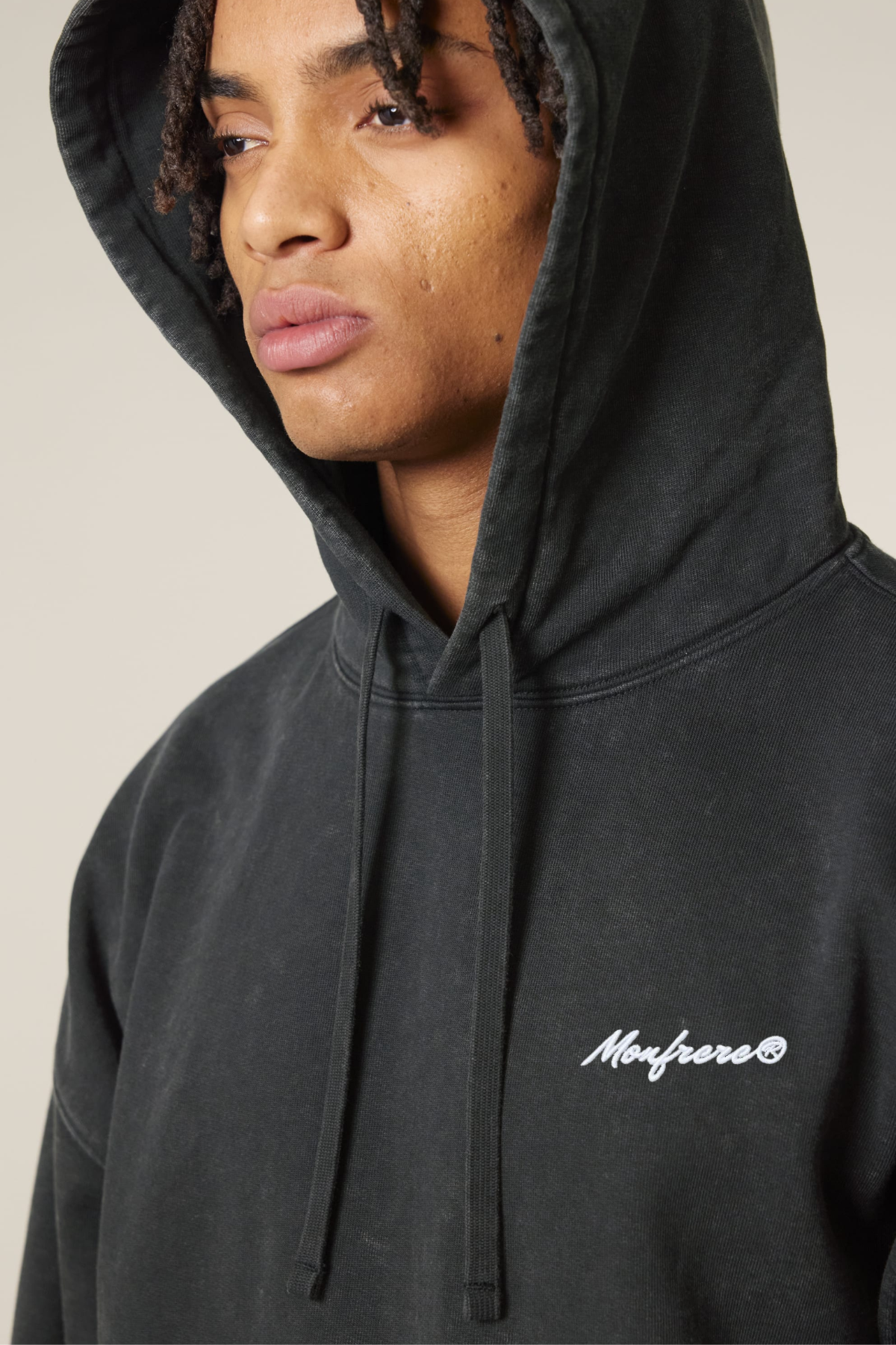 White Label Stick Oversize Garment-Dyed-Hoodie