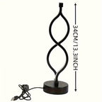 2Pcs Modern Wave-Shaped USB Desk Lamp With 3-Color Dimmable Lighting For Bedroom