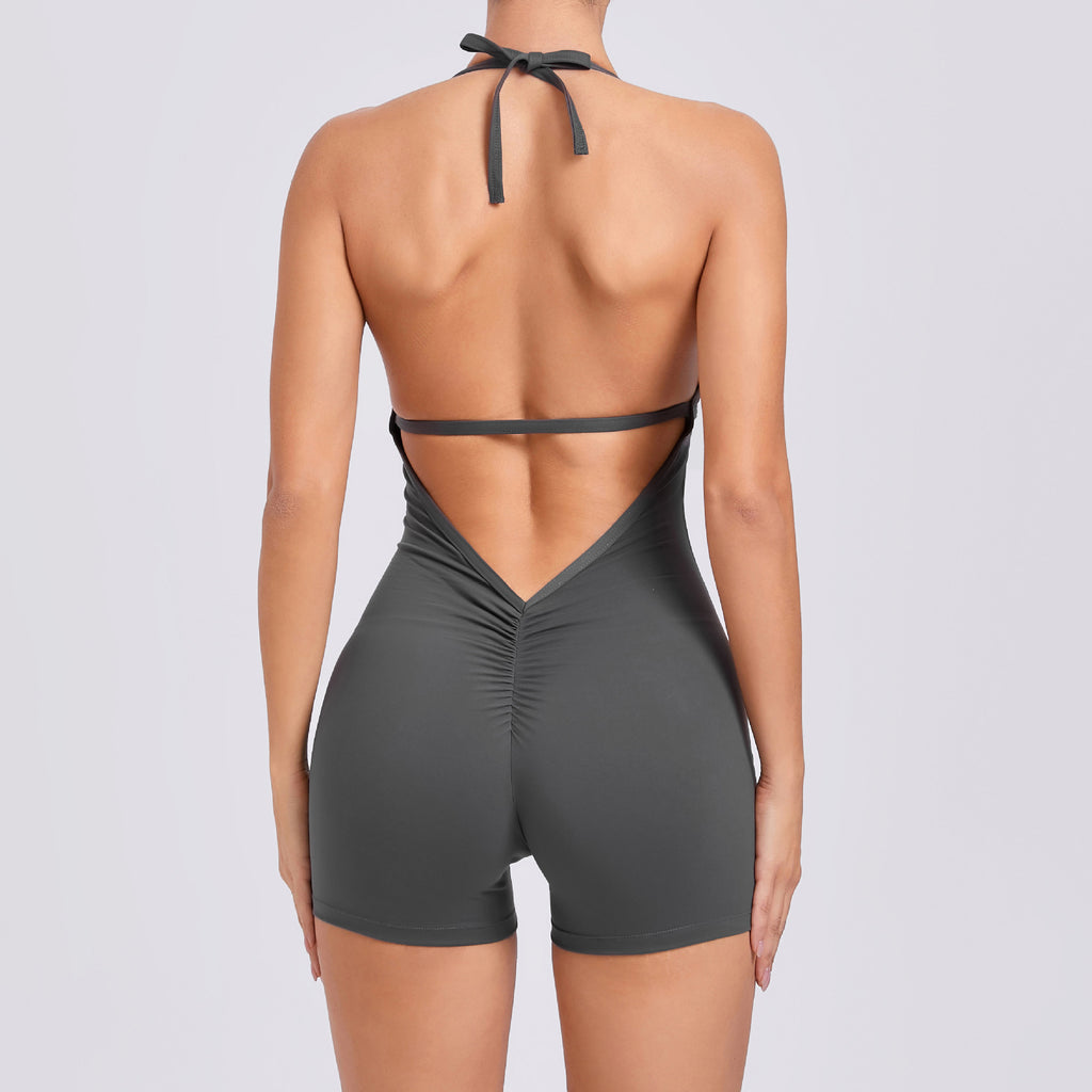 Combinaison slim "Peach-Hip" pour le yoga, avec dos esthétique