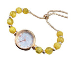 Perlenarmband Damen Quarzuhr Nischen-Leucht-Luxus-Design mit kleinem Zifferblatt und ausziehbarem, verstellbarem Band