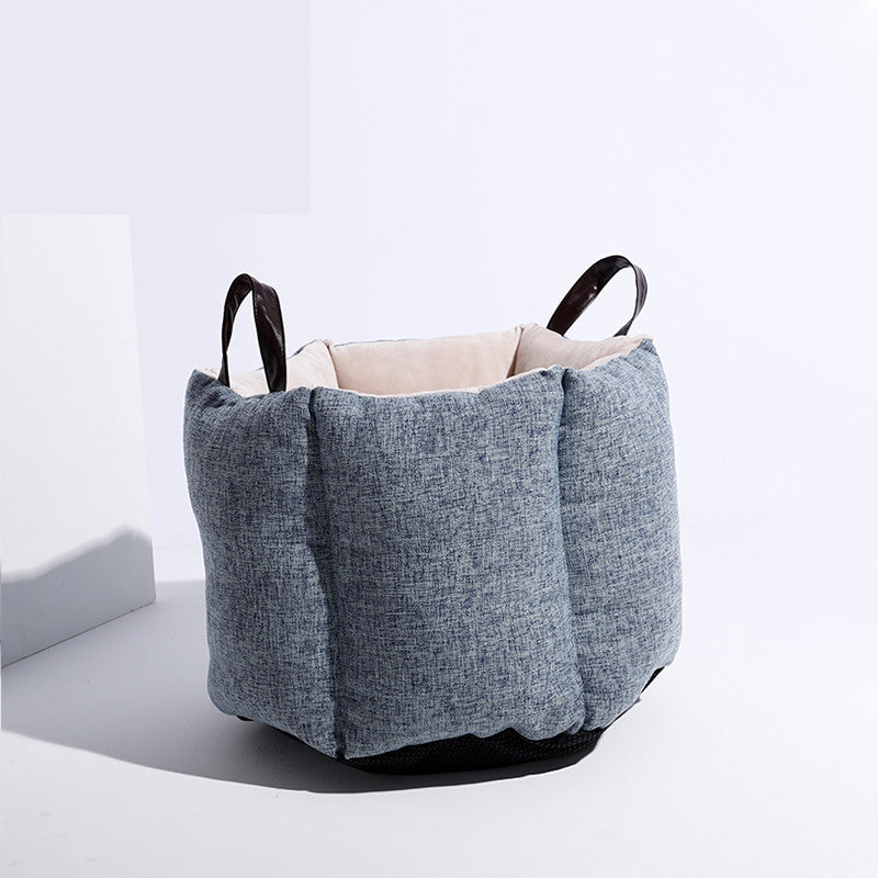 Cat Bed With Handles With Washable Cushion