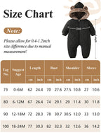 NEAWEALY Baby Winter Overall Mädchen Jungen Schneeanzüge Neugeborene Fleece Gefüttert Strampler Warmer Jumpsuit mit Kapuze