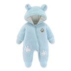 Baby Schneeanzüge Winter Overall mit Kapuze Fleece Strampler Mädchen Jungen Warm Outfits- Gr. 0-3 Monate (59 cm), Gelb