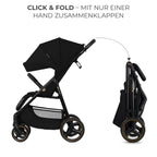 Kinderkraft TRIG 3 Kinderwagen, Kinderbuggy, Liegewagen, Sportwagen, Buggy, Zusammenklappen, Breite und tiefe Sitz, mit Liegeposition, 4 Rad Dämpfung, Große Dach, 5-Punkt-Gurt, bis zu 25 kg, Beige