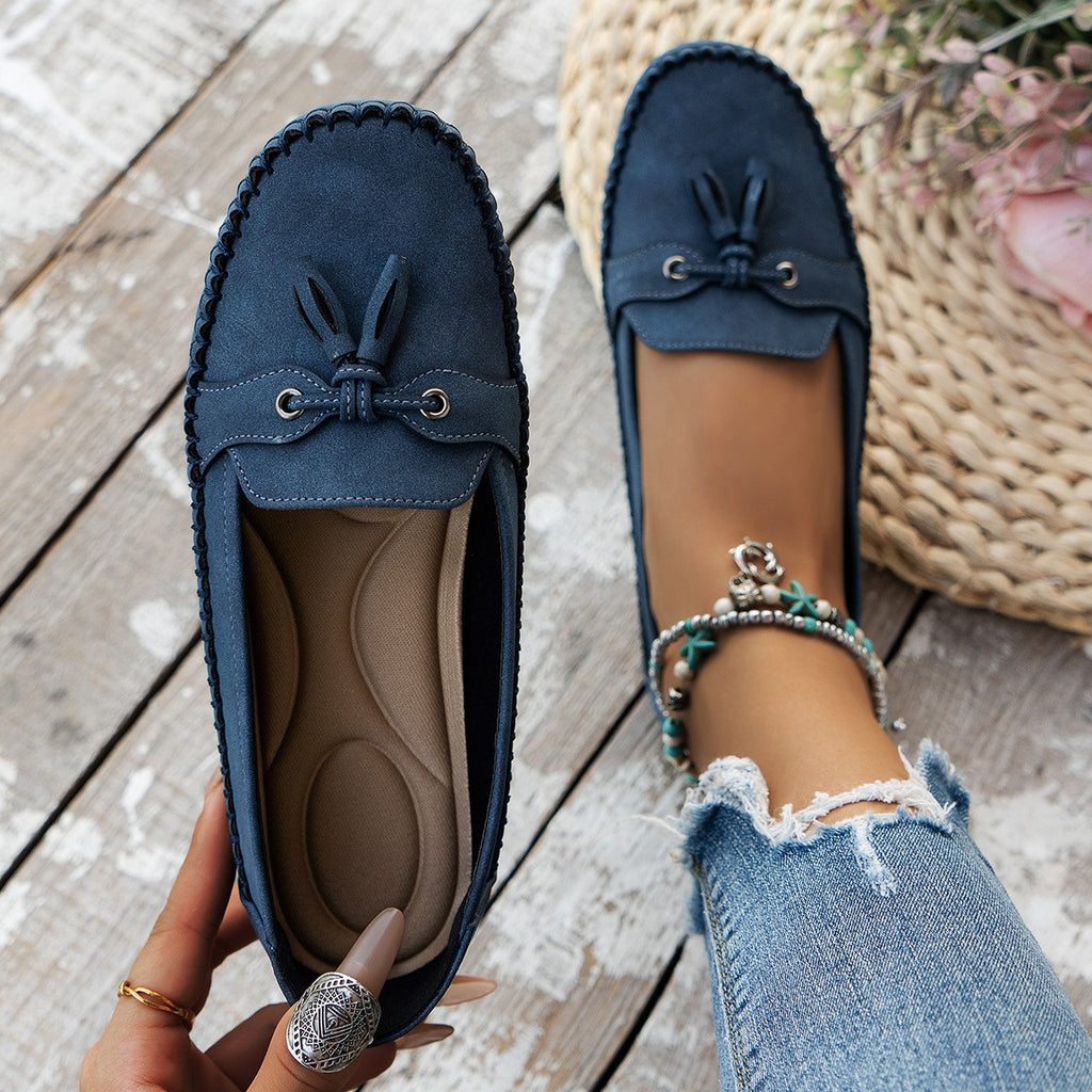 Mocassins pour femmes à bout rond, à la mode, antidérapants, souples et confortables