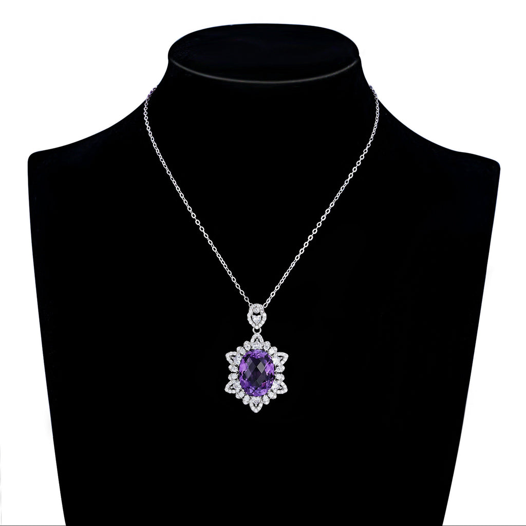 Collier améthyste naturelle femme argent 925
