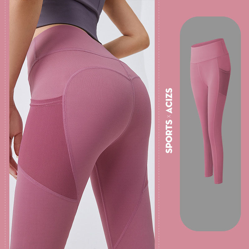 Legging de yoga pour femmes avec poche, leggings de sport, fitness, contrôle du ventre, collants de jogging pour femmes
