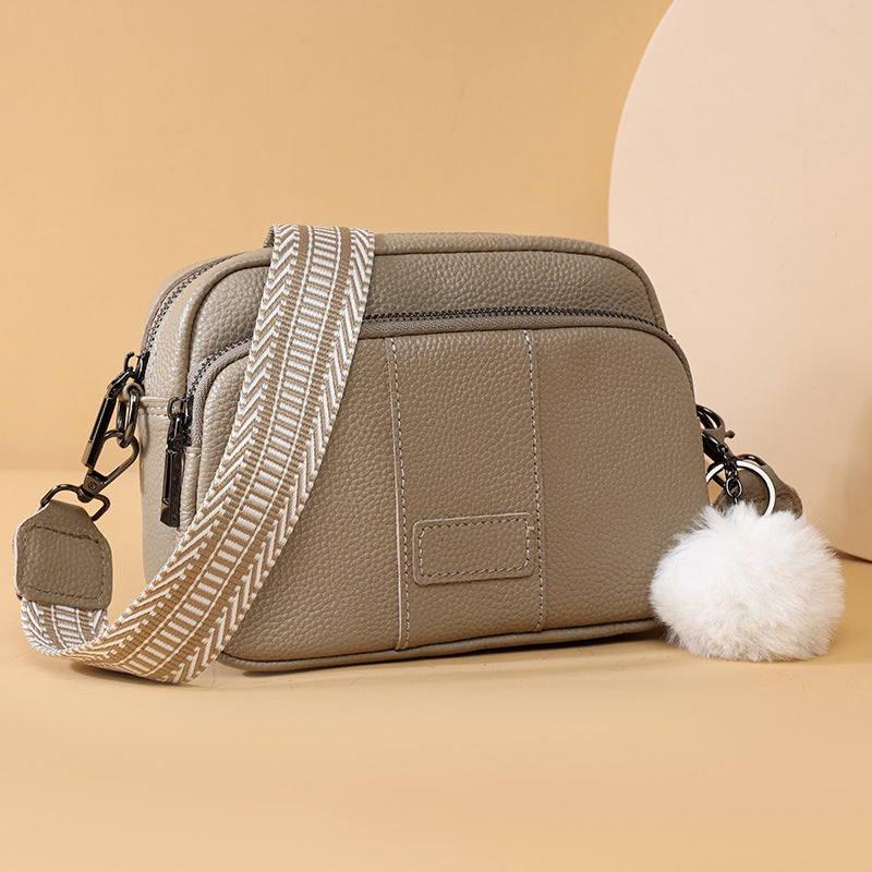 Sac à bandoulière polyvalent en cuir véritable pour femme, nouvelle tendance