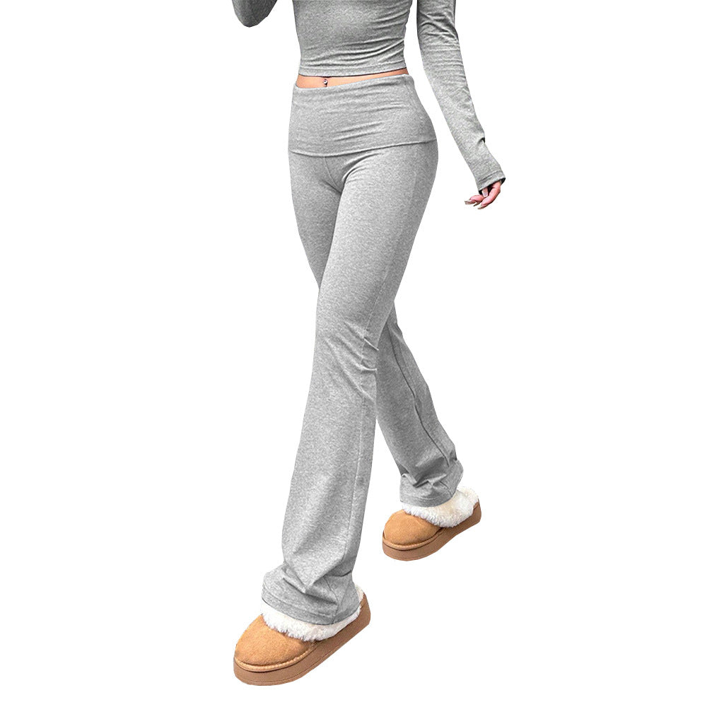 Pantalon bootcut tricoté slim pour femme