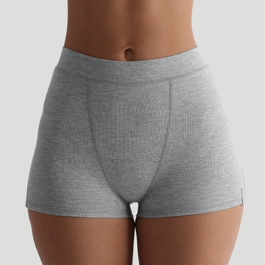 Damen lässiges einfarbiges Rundhals-Tanktop und High-Waist-Shorts-Set im Slim-Fit