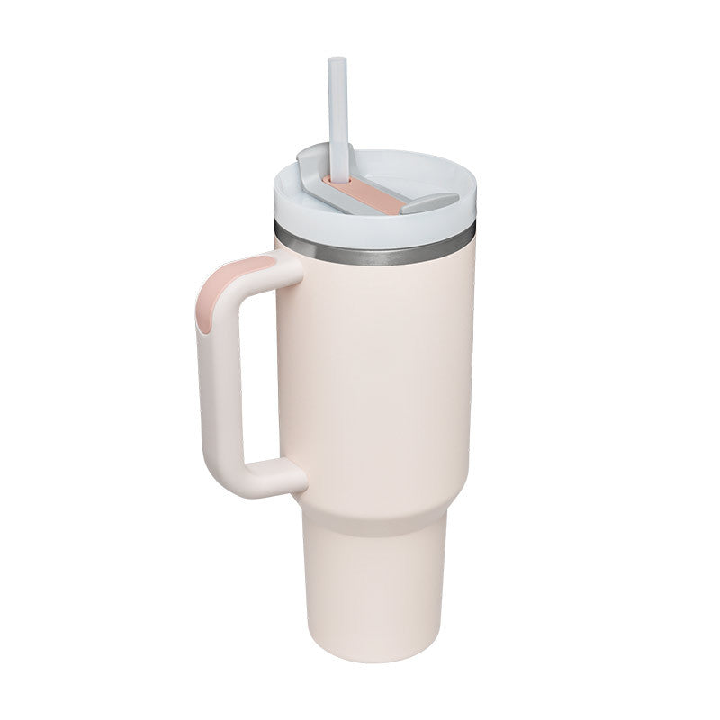 40 oz Becher mit Griff und Strohhalm, isoliert, auslaufsicher, Vakuum-Kaffeetasse aus Edelstahl mit Deckel, konischer Becher, Geschenke für Valentinsliebhaber, geeignet für Auto, Fitnessstudio, Büro, Reisen