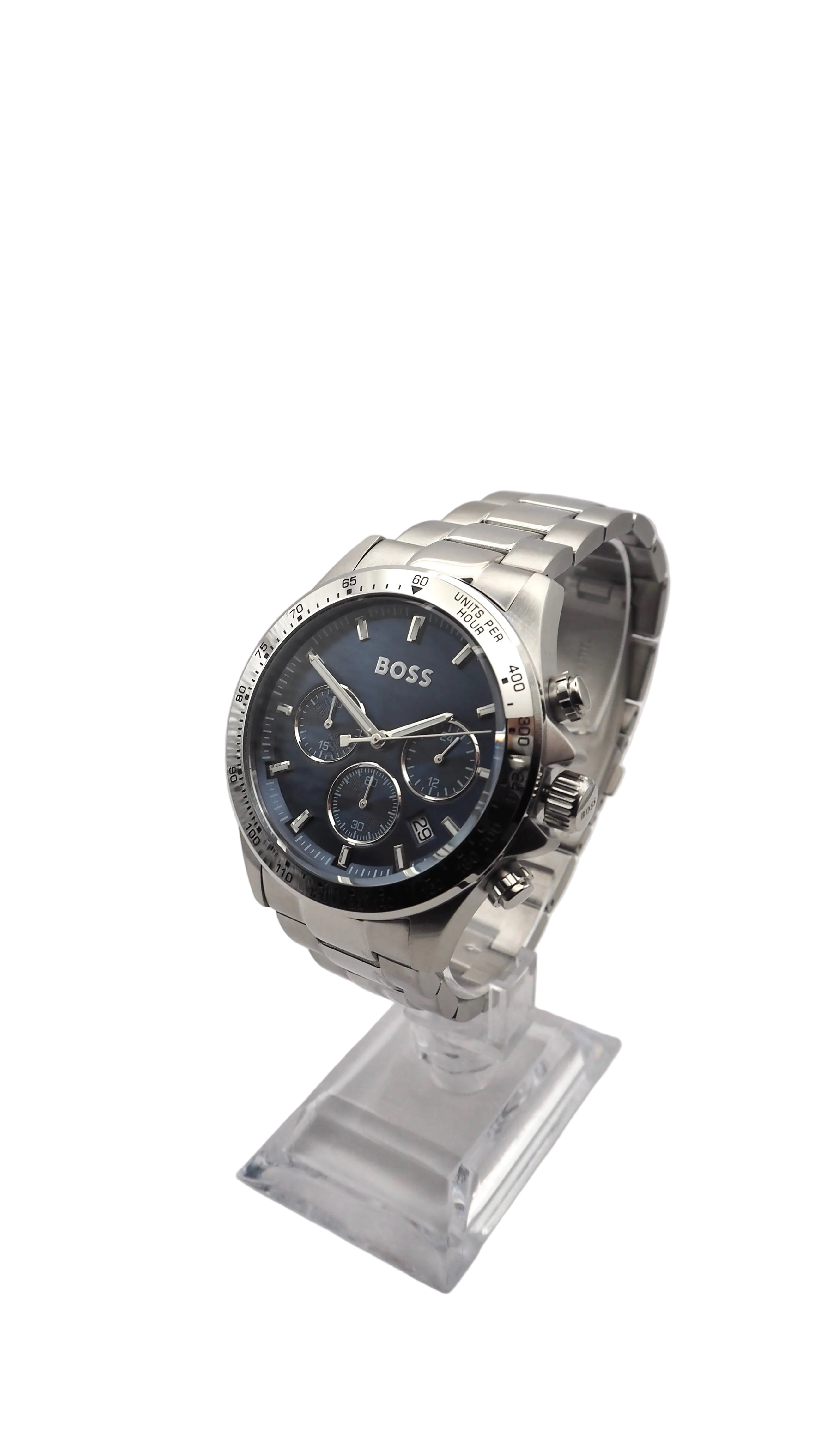 Boss Hero Chronograph 1513755 Herrenuhr Edelstahl Silber Neu OVP