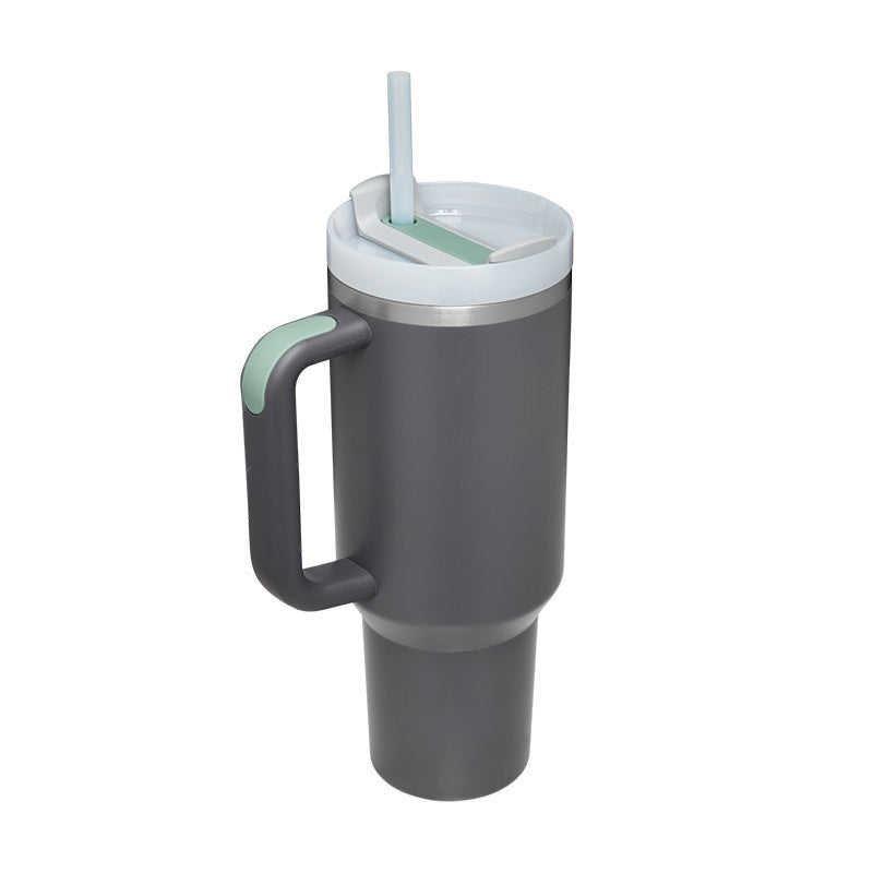 40 oz Becher mit Griff und Strohhalm, isoliert, auslaufsicher, Vakuum-Kaffeetasse aus Edelstahl mit Deckel, konischer Becher, Geschenke für Valentinsliebhaber, geeignet für Auto, Fitnessstudio, Büro, Reisen