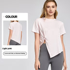 New Yoga Wear Short Sleeve Split Breathable Exercise Top