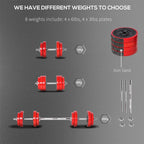 Adjustable Dumbbell Set, 44lbs Convertible To Barbell Weight Set Made With Metal Sand And Plastic For Home Gym Women And Men Weight Lifting Training