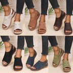 Hollow Back Buckle Fish Mouth Vintage Casual Shoes