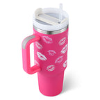 40 oz Becher mit Griff und Strohhalm, isoliert, auslaufsicher, Vakuum-Kaffeetasse aus Edelstahl mit Deckel, konischer Becher, Geschenke für Valentinsliebhaber, geeignet für Auto, Fitnessstudio, Büro, Reisen