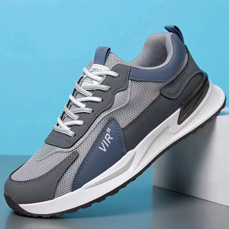 Herren Colorblock Mesh-Schuhe Modisch Lässig Schnür-Sneaker Outdoor Atmungsaktiv Lauf-Sportschuhe
