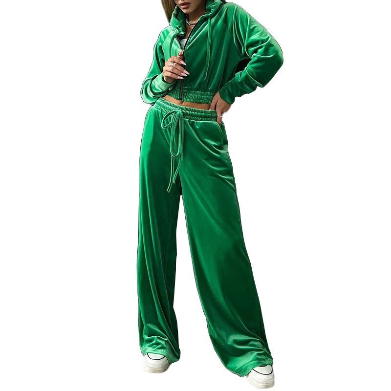 Ensemble de survêtement à capuche à manches longues pour femme