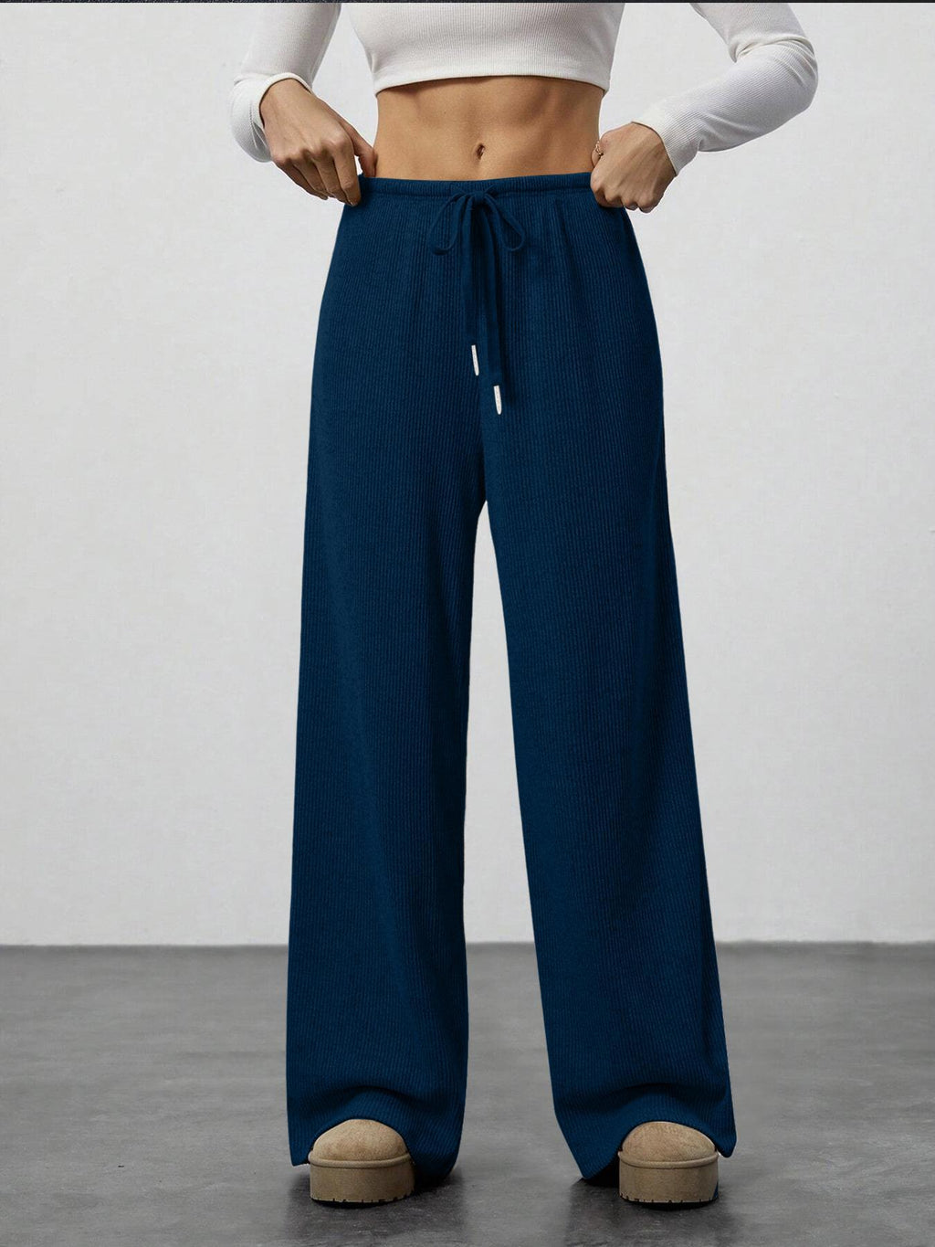 Damen einfarbige lässige gerade Hose