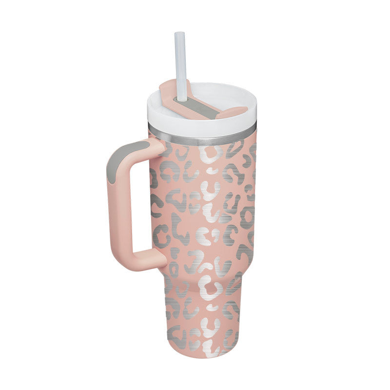 40 oz Becher mit Griff und Strohhalm, isoliert, auslaufsicher, Vakuum-Kaffeetasse aus Edelstahl mit Deckel, konischer Becher, Geschenke für Valentinsliebhaber, geeignet für Auto, Fitnessstudio, Büro, Reisen