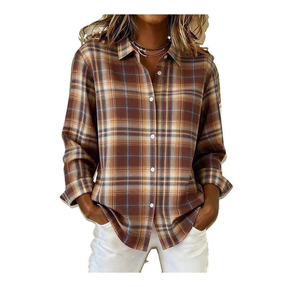 Damen lässiger Pullover im Retro-Kontrastkaromuster