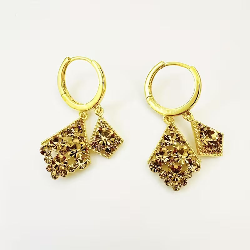 Minimalistische, doppellagige Rhombus-Ohrringe