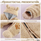 Baby Schneeanzüge Winter Overall mit Kapuze Fleece Strampler Mädchen Jungen Warm Outfits- Gr. 0-3 Monate (59 cm), Gelb