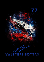 Poster Formel 1 Helm Aquarell Rennfahrer Name Unterschrift Rennnummer · Deko Print ohne Rahmen