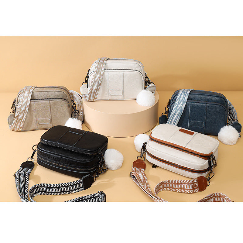 Sac à bandoulière polyvalent en cuir véritable pour femme, nouvelle tendance